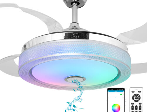 NUTCRUST Bluetooth Ceiling Fan with Light and Speaker