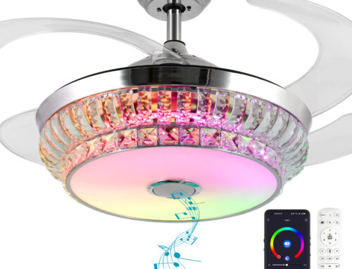 NUTCRUST Bluetooth Ceiling Fan with Light and Speaker