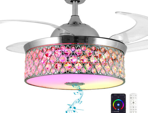 NUTCRUST Bluetooth Ceiling Fan with Light and Speaker