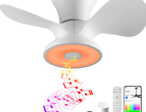 BAYSQUIRREL Smart Ceiling Fan with Lights, Indoor Modern Ceiling Fan works with APP/Alexa/Google Assistant/Siri Shortcuts, 6 Speeds Reversible DC Motor, Dimmable LED RGB Light